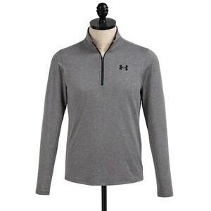 Under‎ Armour HeatGear 1/4 Zip Shirt Mens S Gray Athletic Performance Training